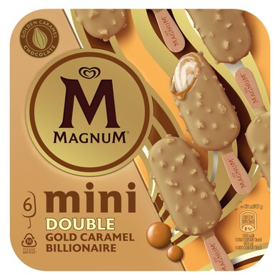 Helado mini bombón doble gold caramelo Magnum caja 282 g-0
