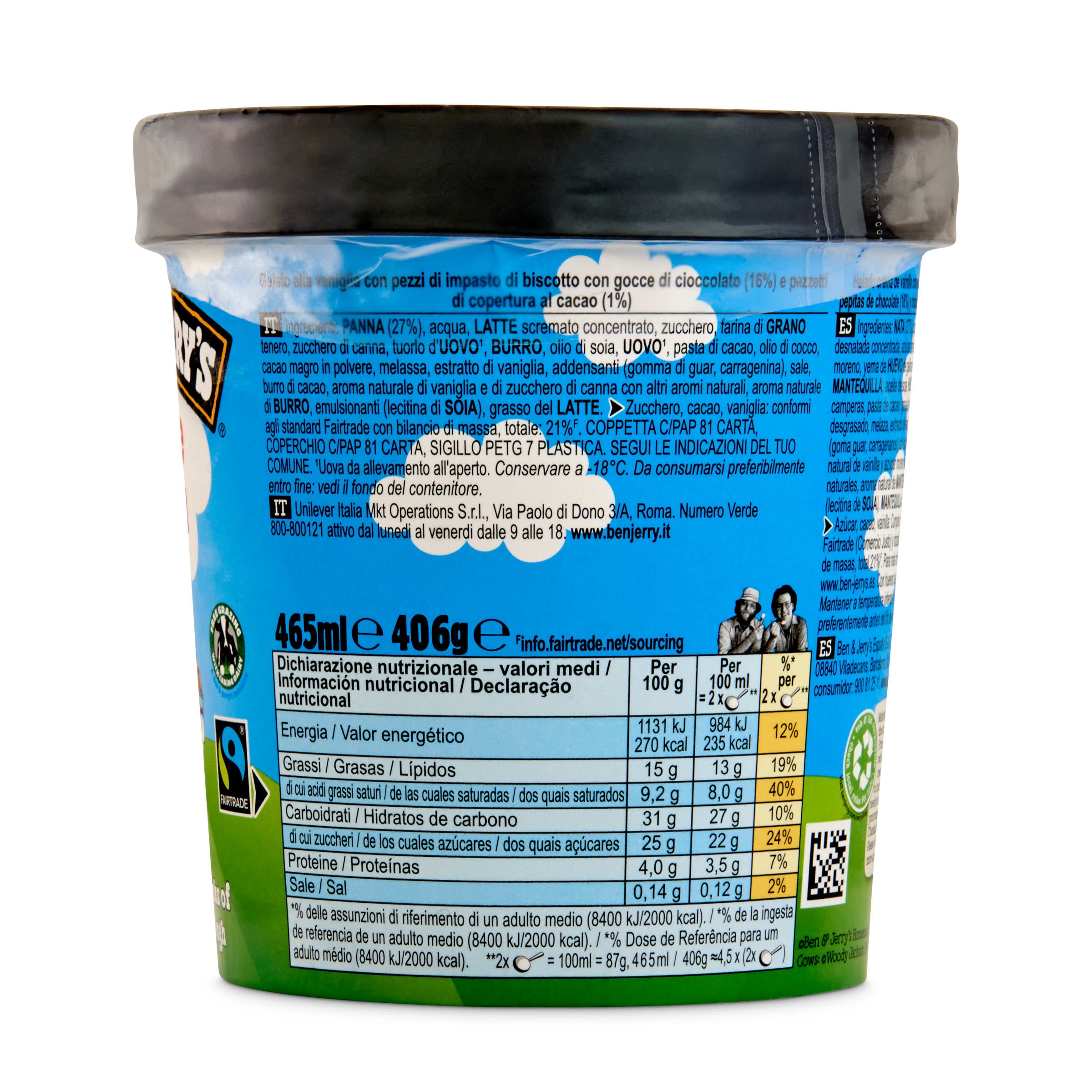 Tarrina de helado cookie dough Ben&Jerry's 406 g