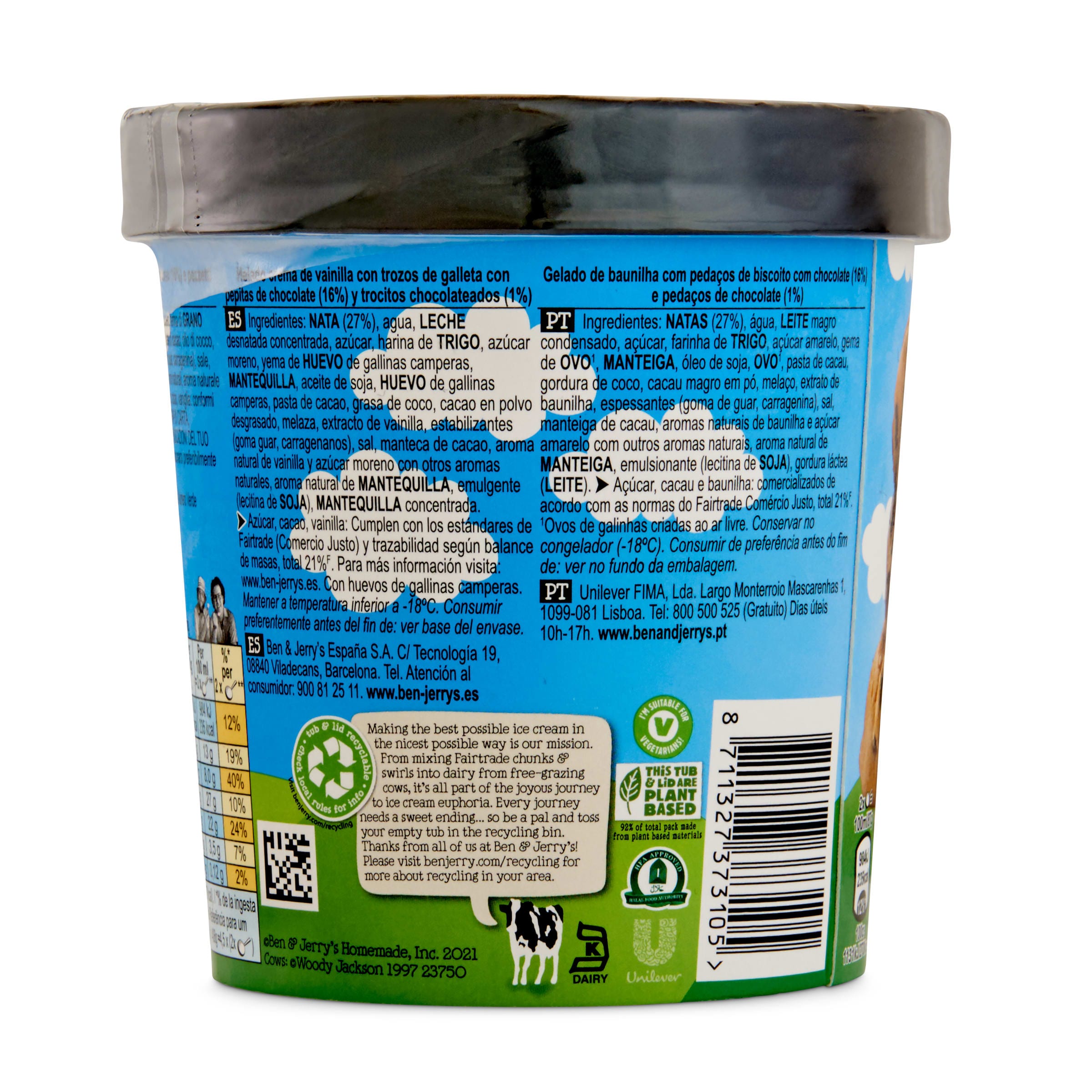 Tarrina de helado cookie dough Ben&Jerry's 406 g