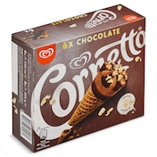 Helado cono sabor chocolate 6 unidades Cornetto caja 360 g
