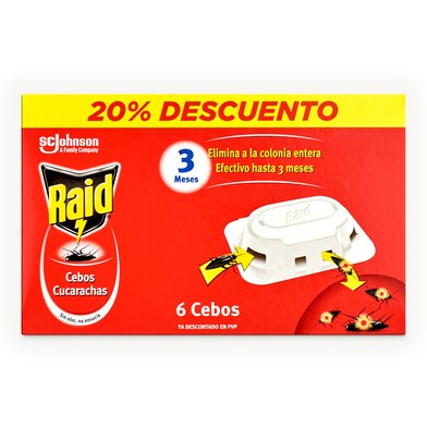 Cebo para cucarachas Raid caja 6 unidades-0