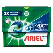 Detergente máquina todo en uno active Ariel caja 12 lavados