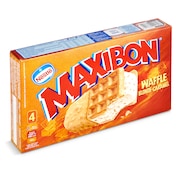 Helado de nata waffle 4 unidades Nestlé Maxibon caja 360 g