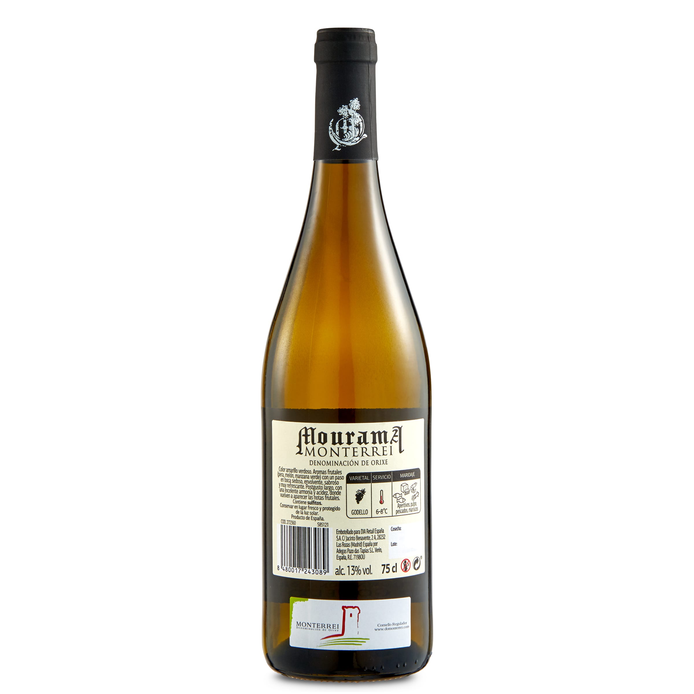 Vino blanco godello D.O. Monterrei Mourama 75 cl