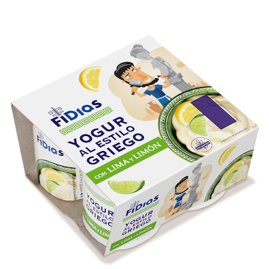 Yogur griego con lima y limón Fidias pack 4 x 125 g-0