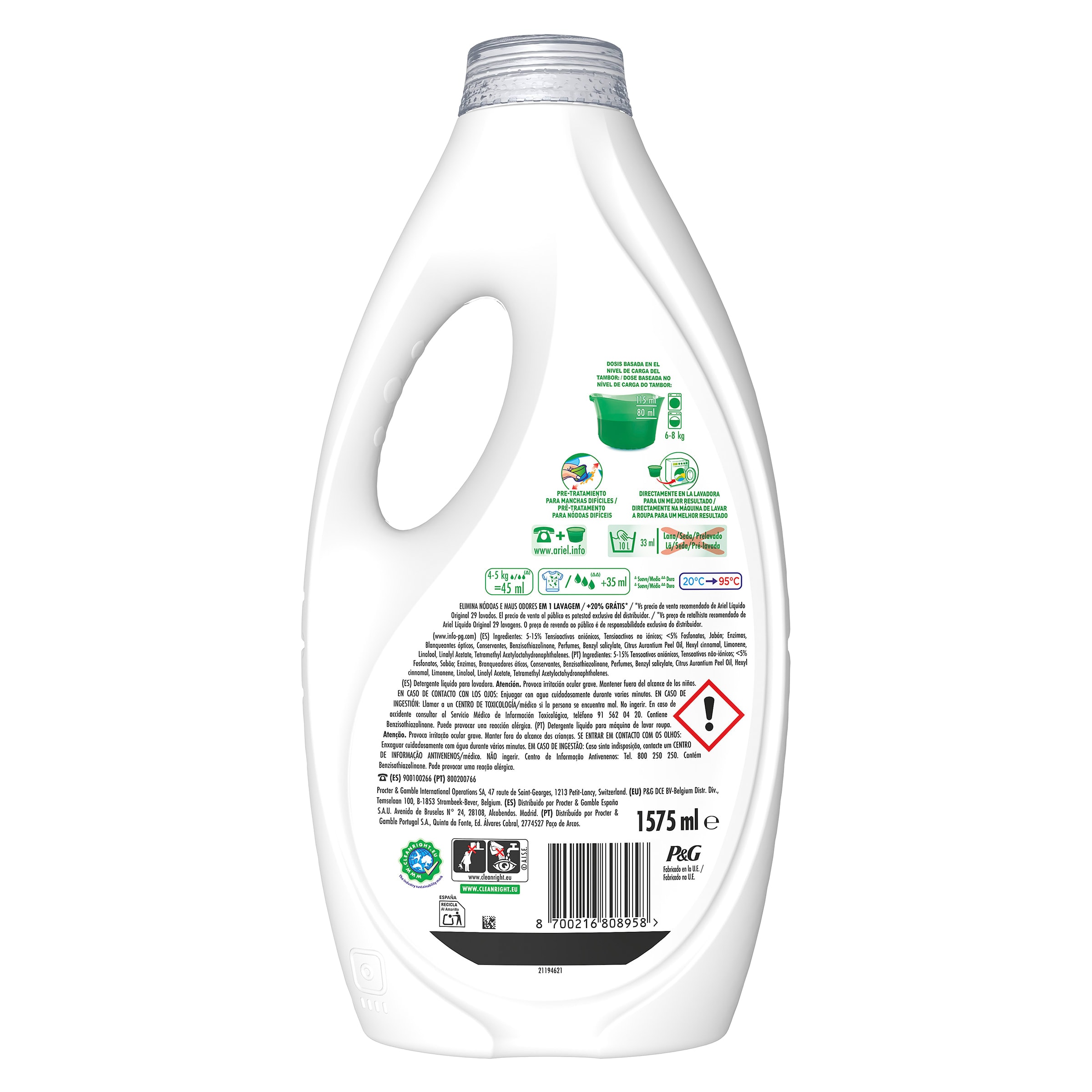 Detergente líquido Ariel 35 lavados