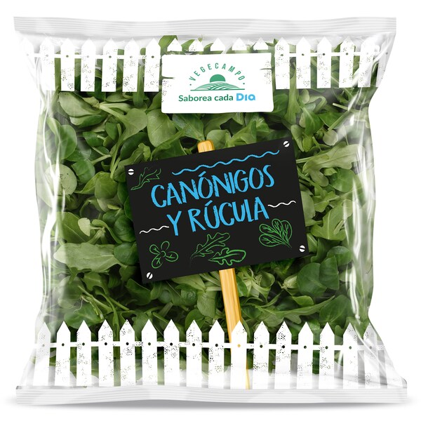 Dúo Canónigos y Rúcula Dia Vegecampo Bolsa 100 Gr.
