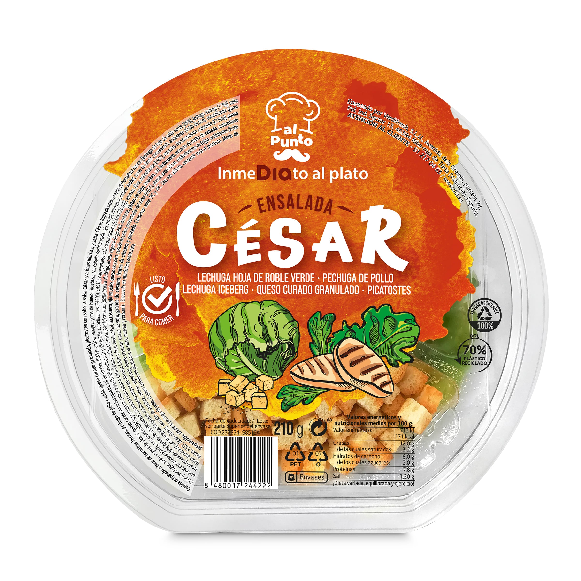 Ensalada César Dia Al Punto 210 g