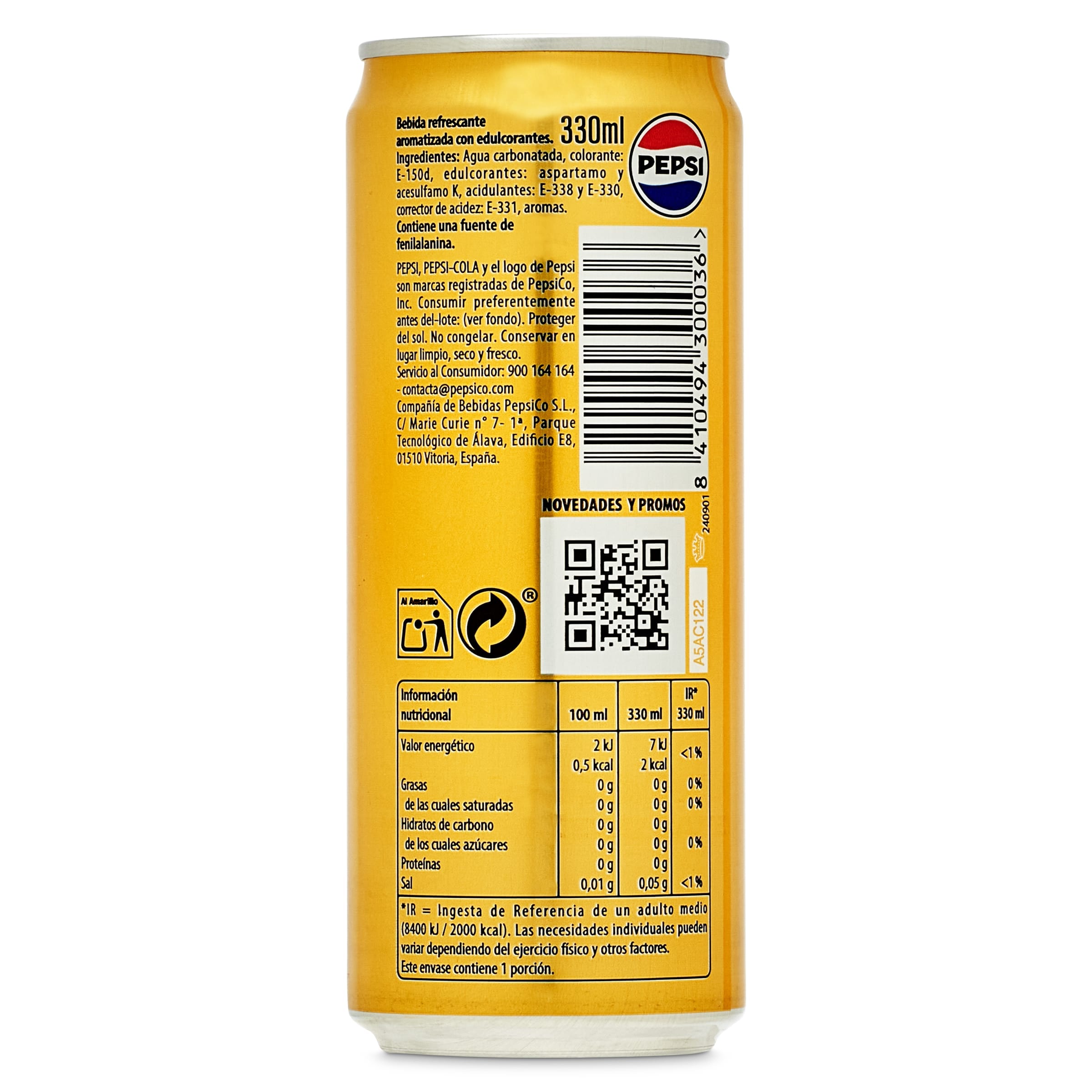 Pepsi zero azúcar zero cafeína 330 ml