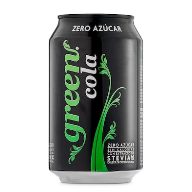 Refresco de cola zero azúcar Green cola lata 33 cl-0
