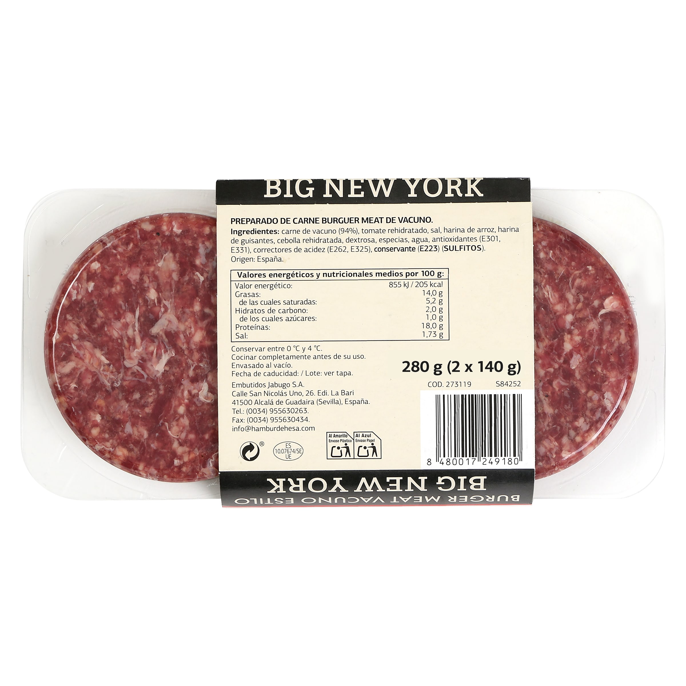 Burger Big New York Selección de Dia 280 g