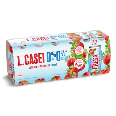 Yogur desnatado líquido de fresa L-Casei Dia pack 12 x 100 g-0