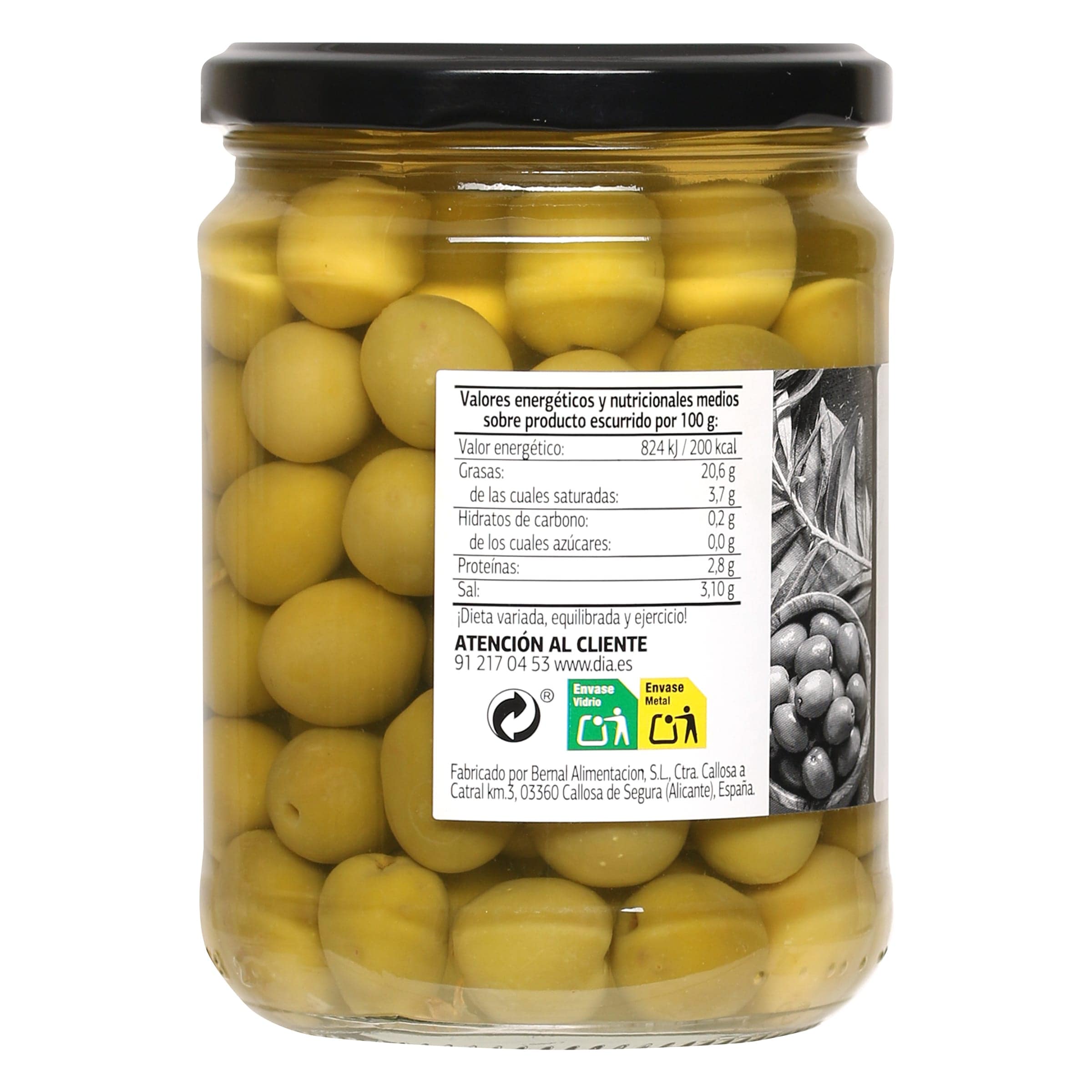 Aceitunas pelotín Dia Vegecampo 250 g