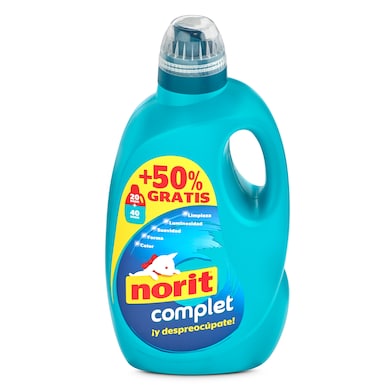 Detergente máquina líquido complet para toda la ropa Norit botella 40 lavados-0