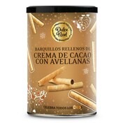 Barquillos rellenos de crema de cacao con avellanas Dulce Noel lata 200 g