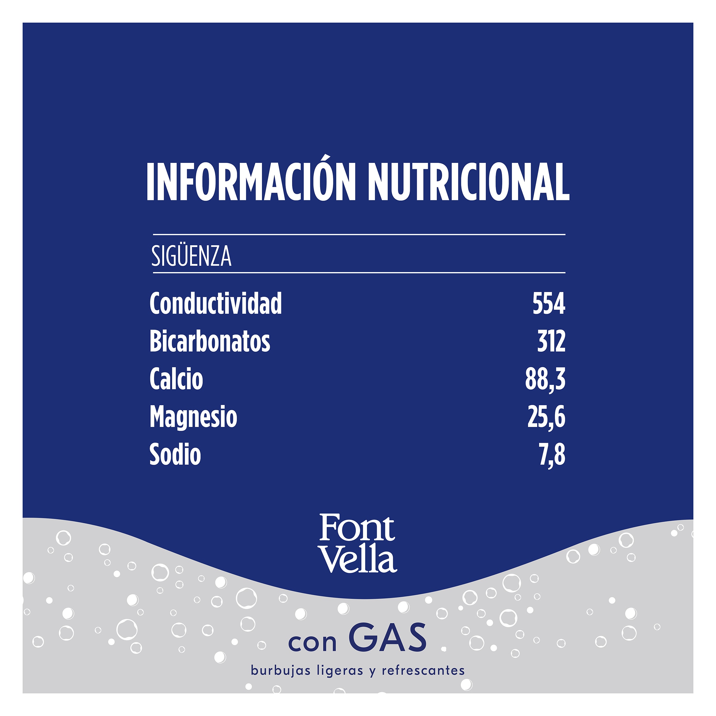 Agua mineral con gas Font Vella 500 ml