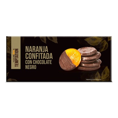 Naranja confitada con chocolate negro Temptation de Dia caja 150 g-1 Naranja confitada con chocolate negro Temptation de Dia caja 150 g-1