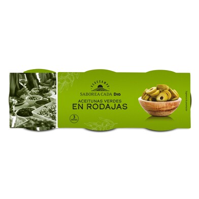 Aceitunas verdes en rodajas Vegecampo de Dia lata 3 x 50 g-0