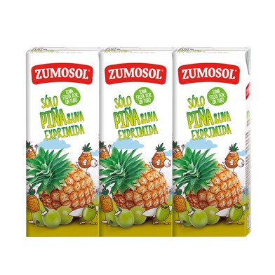 Zumo de piña y uva exprimida Zumosol brik 600 ml-0