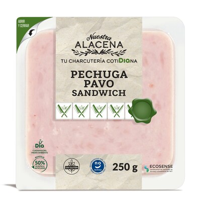 Pechuga de pavo sándwich Nuestra Alacena de Dia sobre 250 g-0