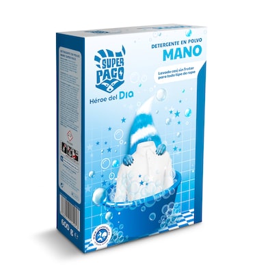 Detergente en polvo a mano Super Paco de Dia caja 600 g-0