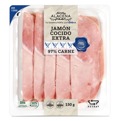 Jamón cocido extra 97% carne NUESTRA ALACENA SOBRE 150 GR-1 Jamón cocido extra 97% carne NUESTRA ALACENA SOBRE 150 GR-1