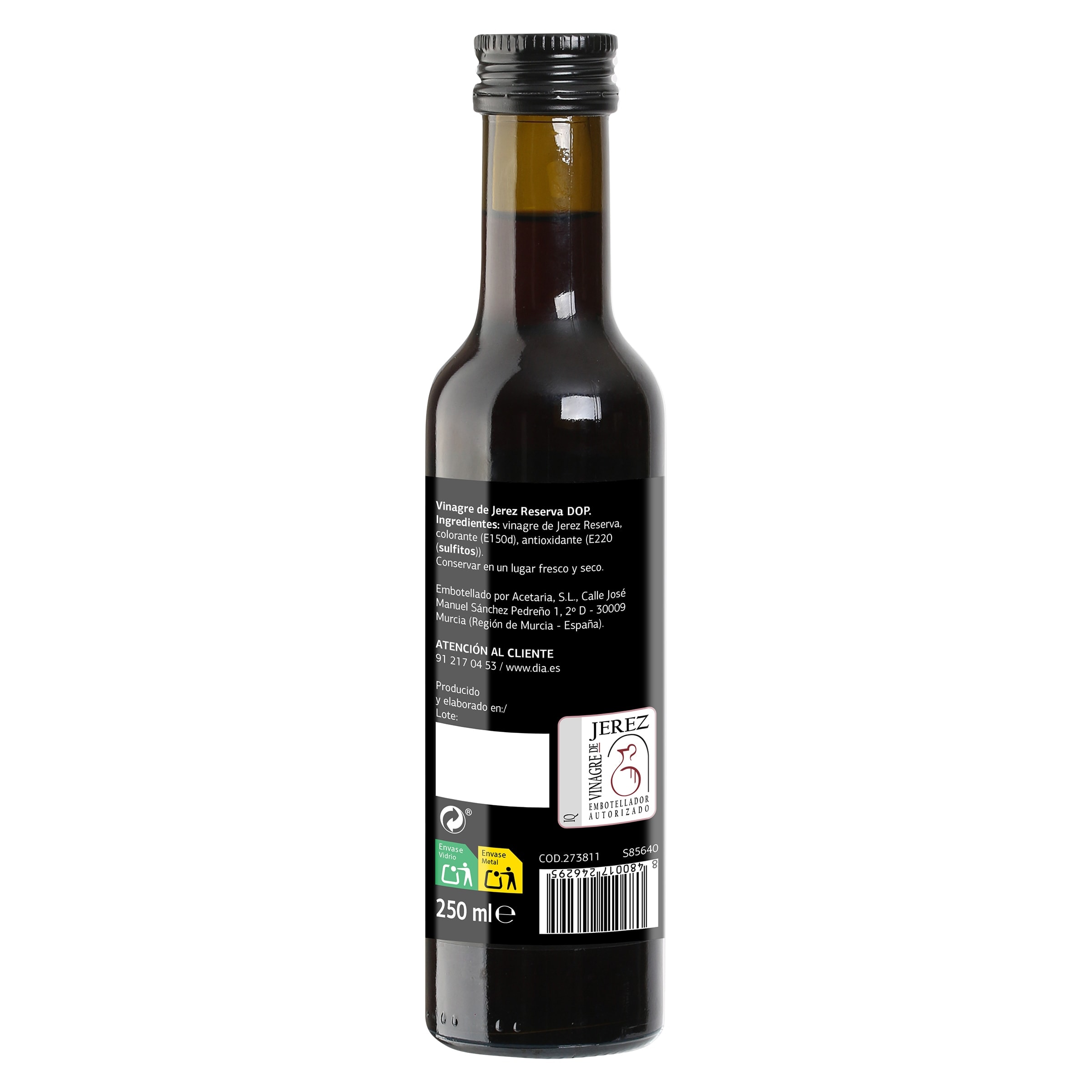 Vinagre de jerez reserva D.O.P. Delicias de Dia 250 ml