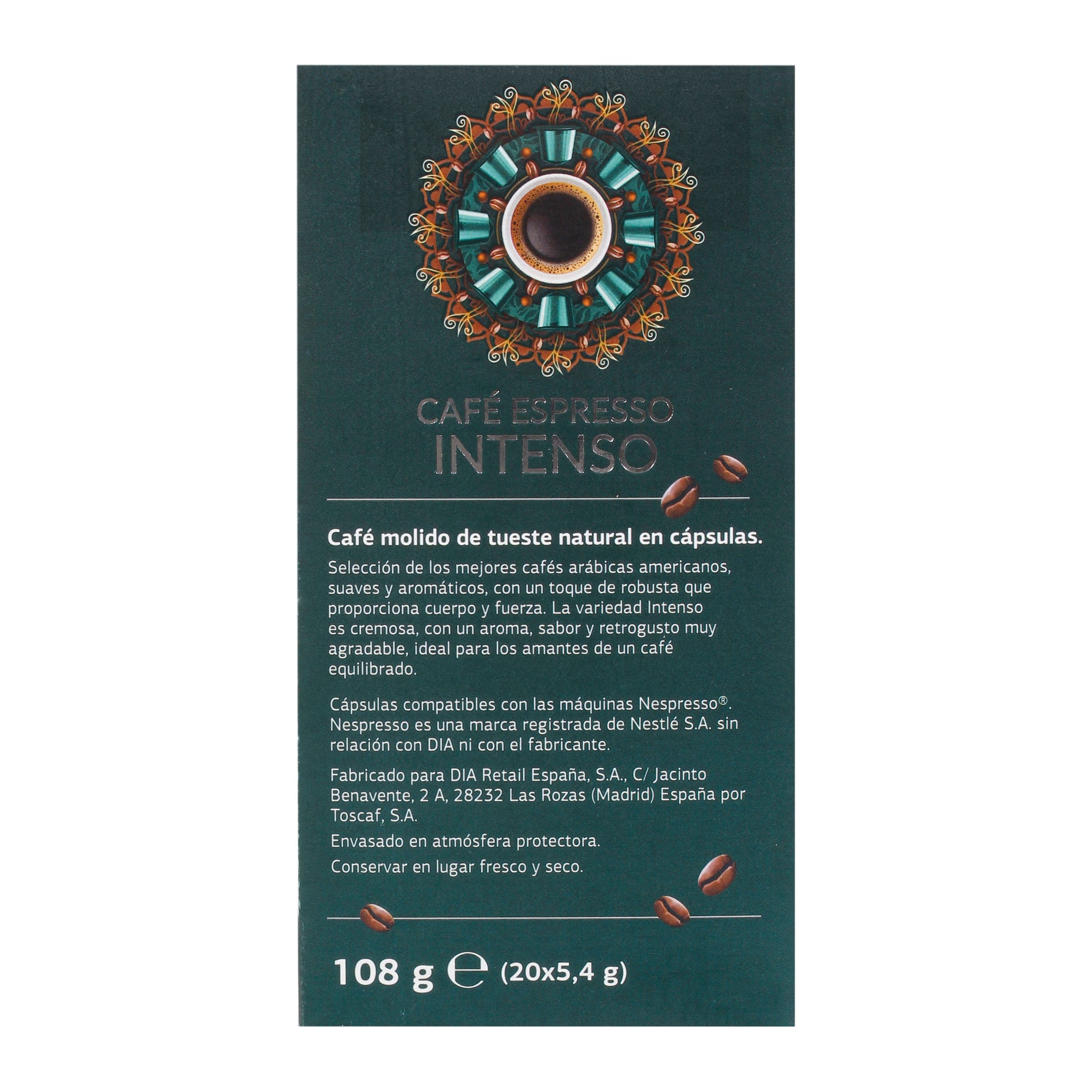 Cápsulas de café intenso Dia Arom'arte 20 unidades