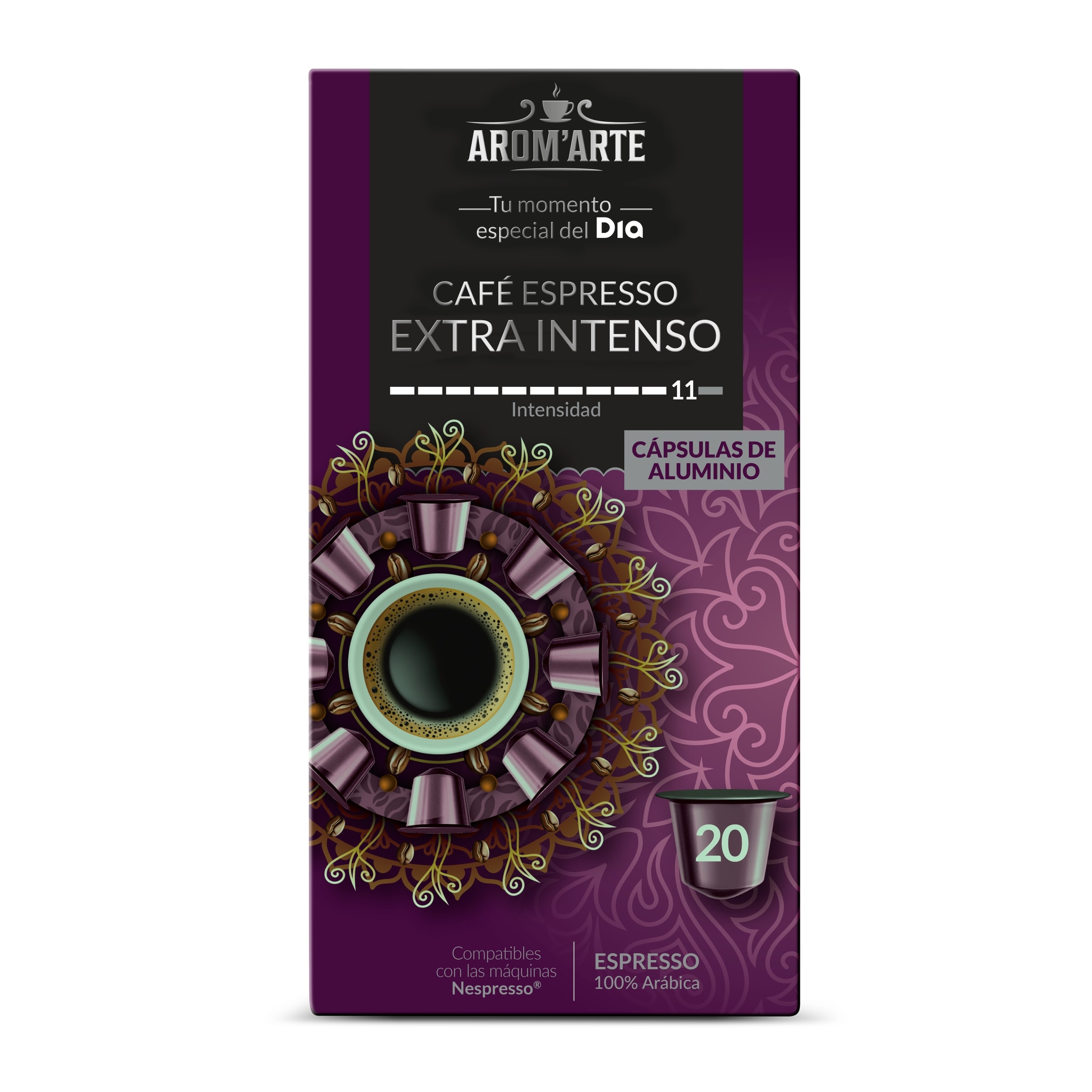 Cápsulas de café extra intenso Dia Arom'arte 20 unidades