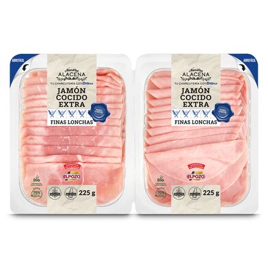 Jamón cocido extra NUESTRA ALACENA pack 2 unidades SOBRE 450 GR-0
