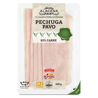 Pechuga de pavo 90% carne Nuestra Alacena de Dia sobre 120 g-0