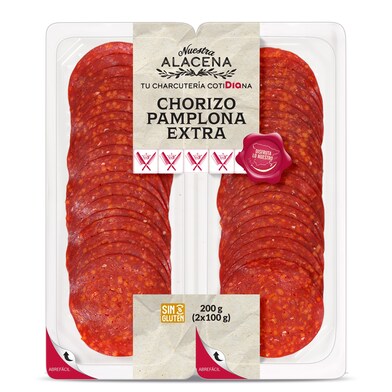 Chorizo de pamplona extra Nuestra Alacena de Dia bandeja 2 x 112.5 g-0