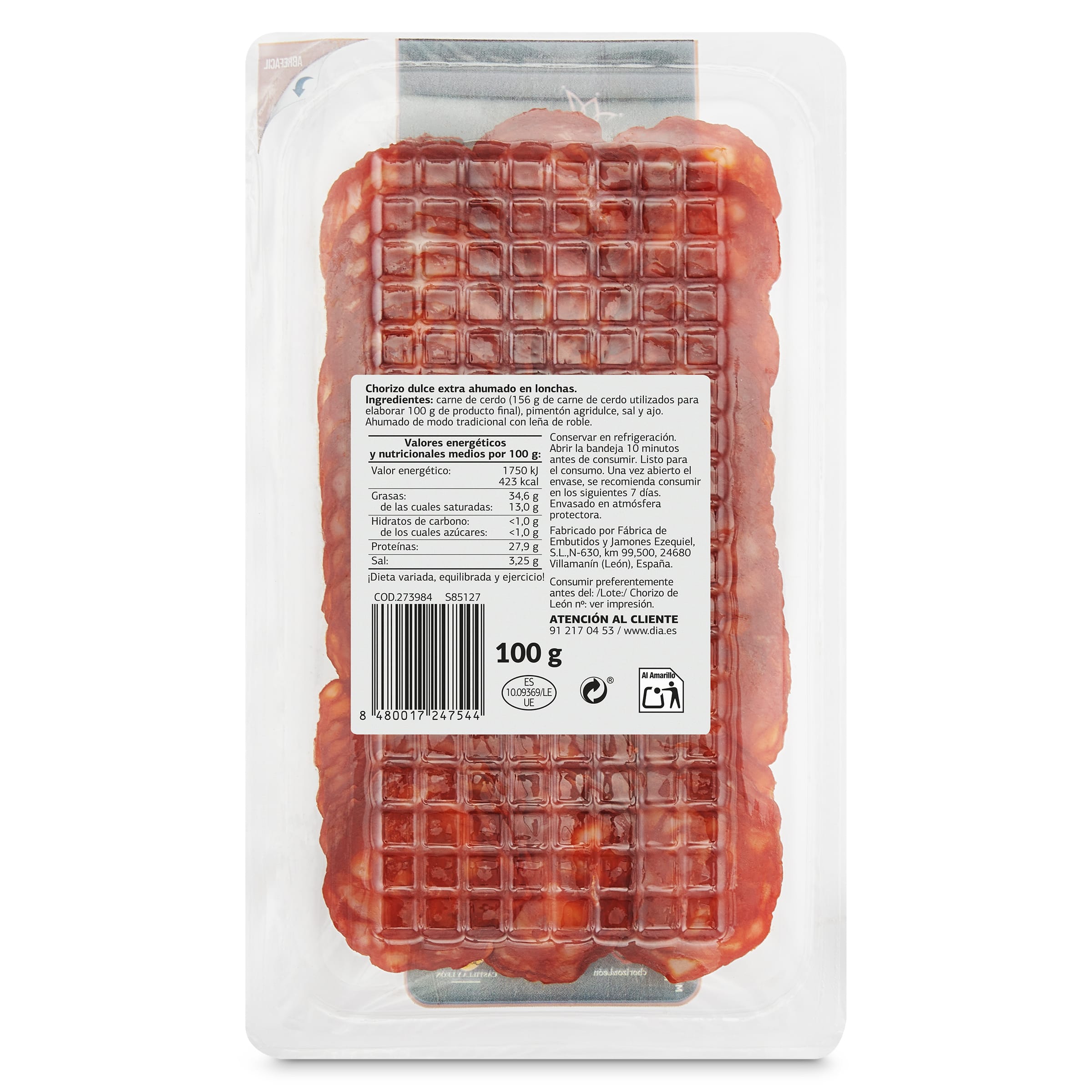 Chorizo de león dulce Dia Nuestra Alacena 100 g