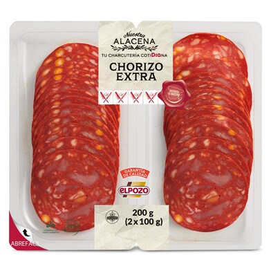 Chorizo extra Nuestra Alacena de Dia bandeja 2 x 100 g-0 Chorizo extra Nuestra Alacena de Dia bandeja 2 x 100 g-0