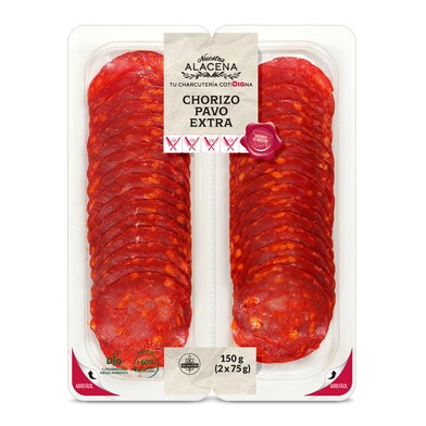 Chorizo de pavo extra Nuestra Alacena de Dia bandeja 2 x 75 g-0 Chorizo de pavo extra Nuestra Alacena de Dia bandeja 2 x 75 g-0