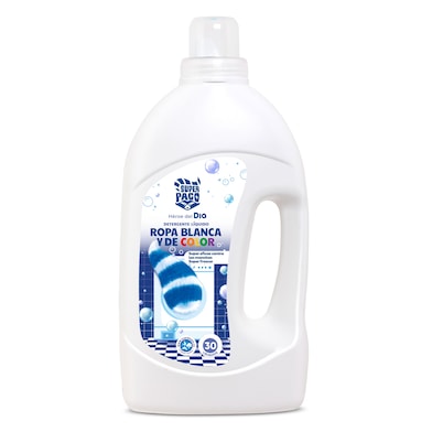 Detergente máquina líquido blanco&color Super Paco de Dia botella 30 lavados-0