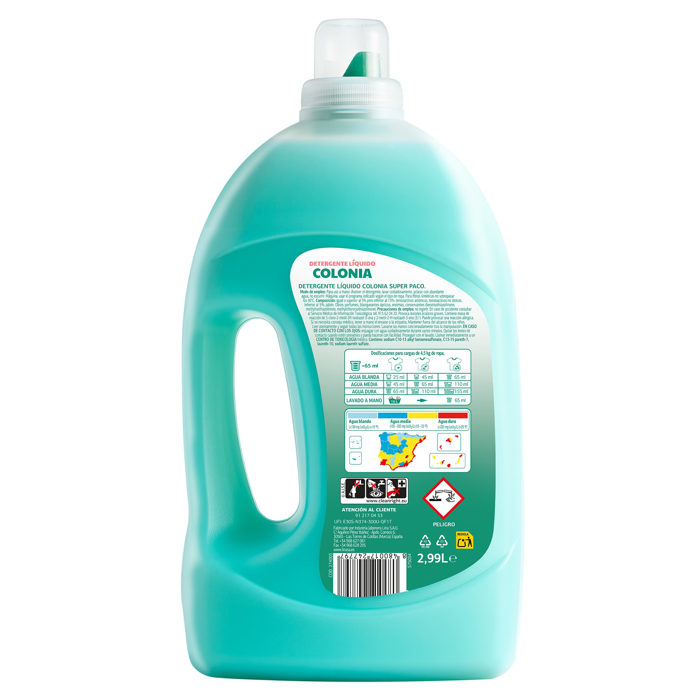 Detergente líquido colonia Dia Super Paco 46 lavados