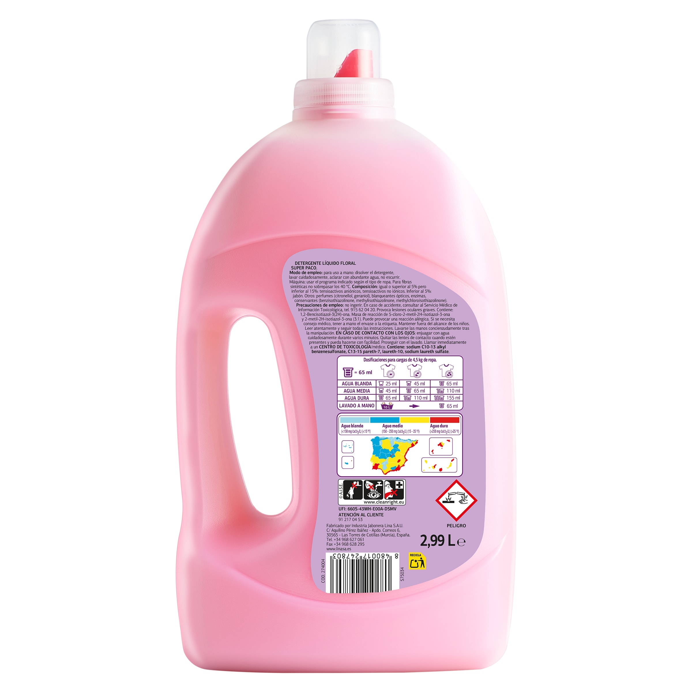Detergente líquido floral Dia Super Paco 46 lavados