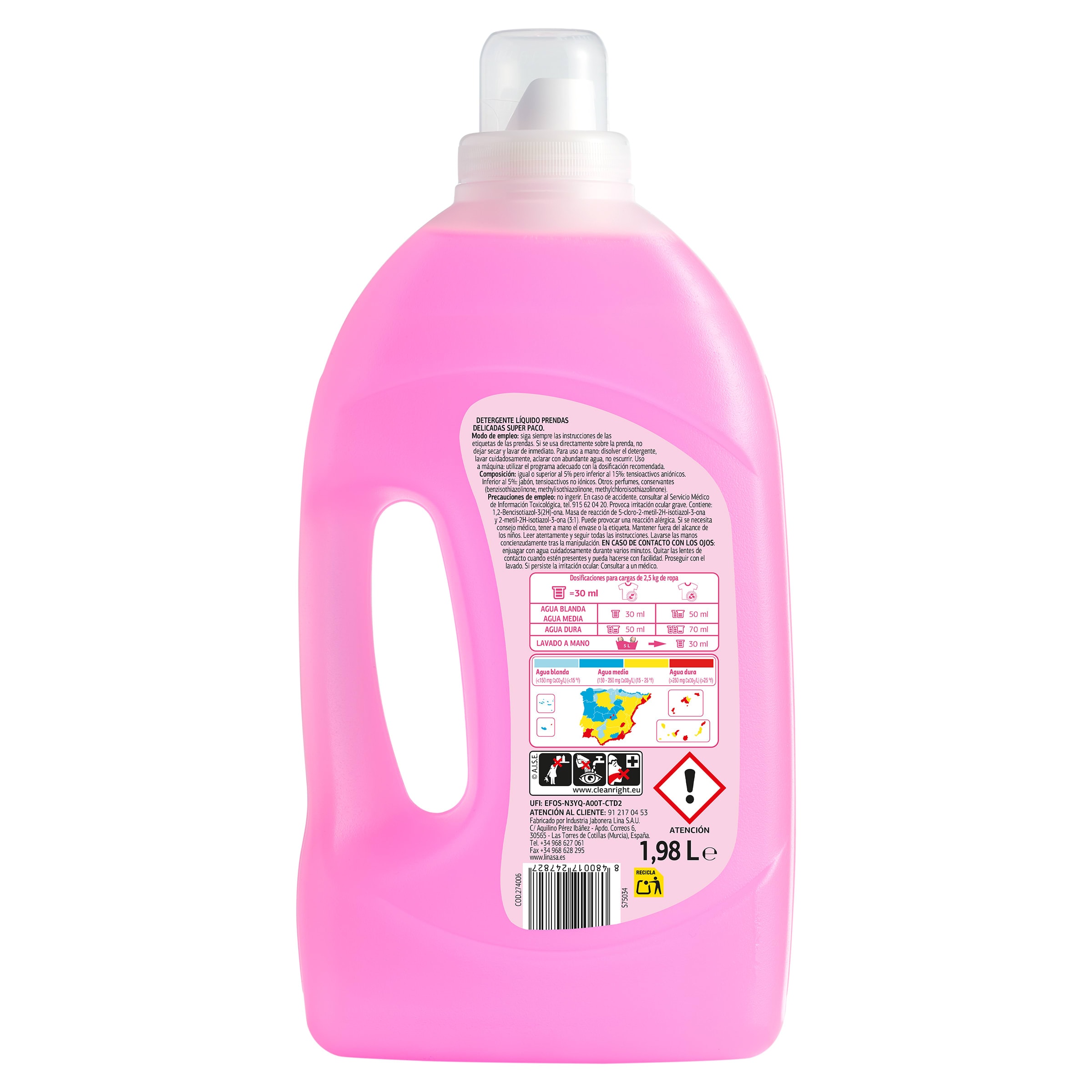Detergente líquido para prendas delicadas Dia Super Paco 66 lavados