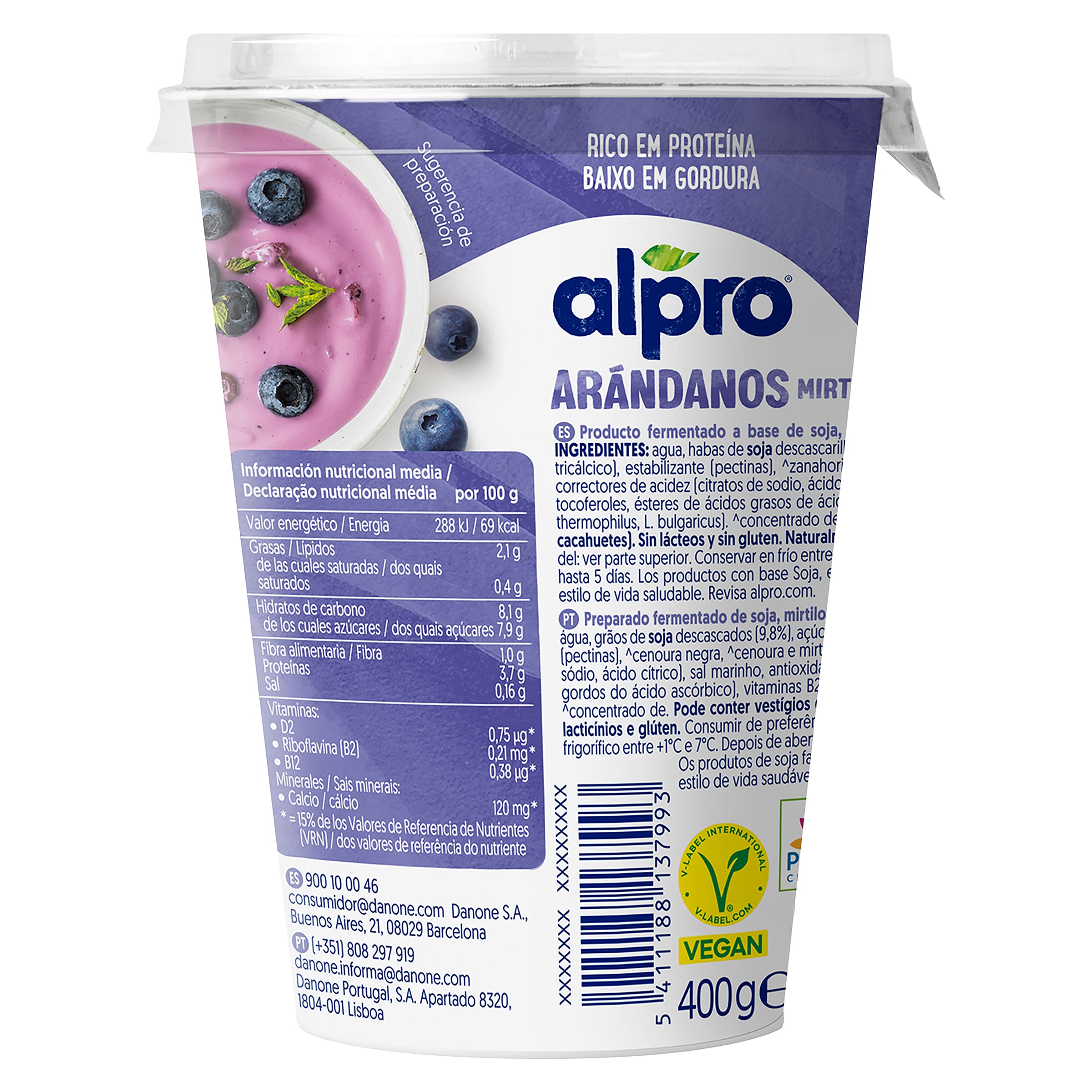 Postre de soja con arándanos Alpro 400 g