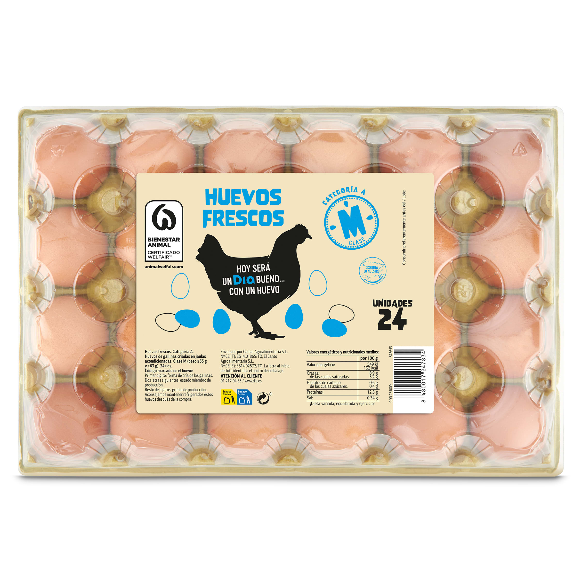 Huevos medianos M Dia 24 unidades