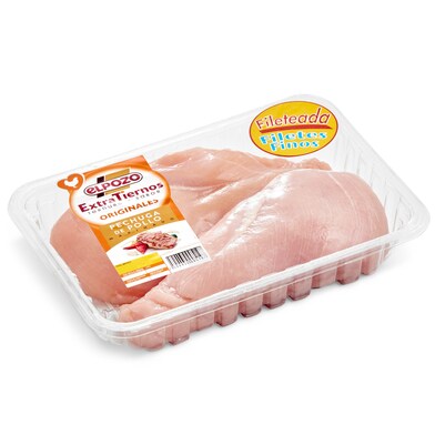 Filetes de pechuga de pollo Elpozo Extratiernos bandeja 500 g aprox.-0