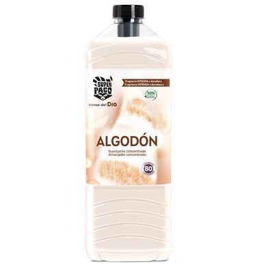 Suavizante concentrado algodón Super Paco de Dia botella 80 lavados-0 Suavizante concentrado algodón Super Paco de Dia botella 80 lavados-0