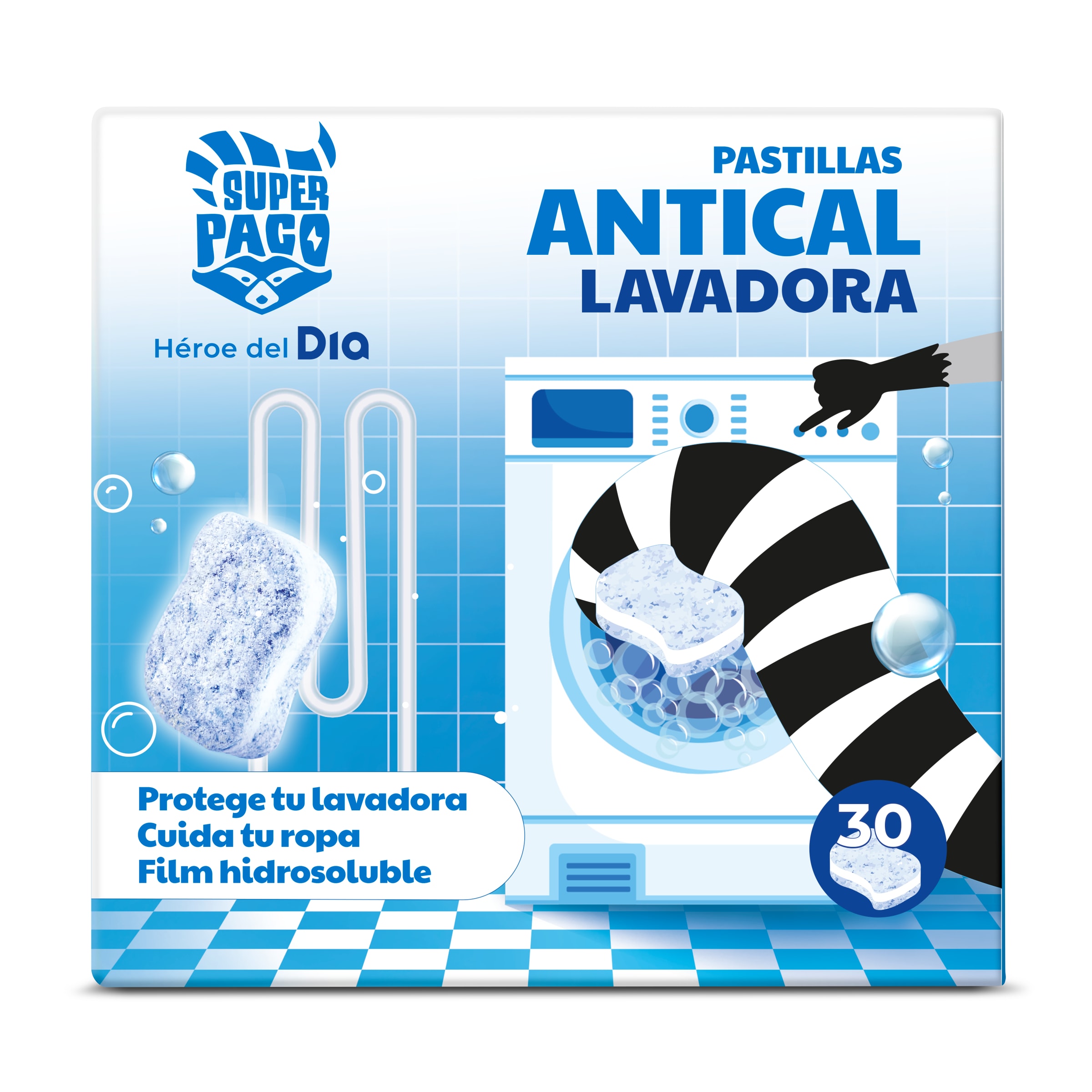 Pastillas antical para lavadora Dia Super Paco 30 unidades