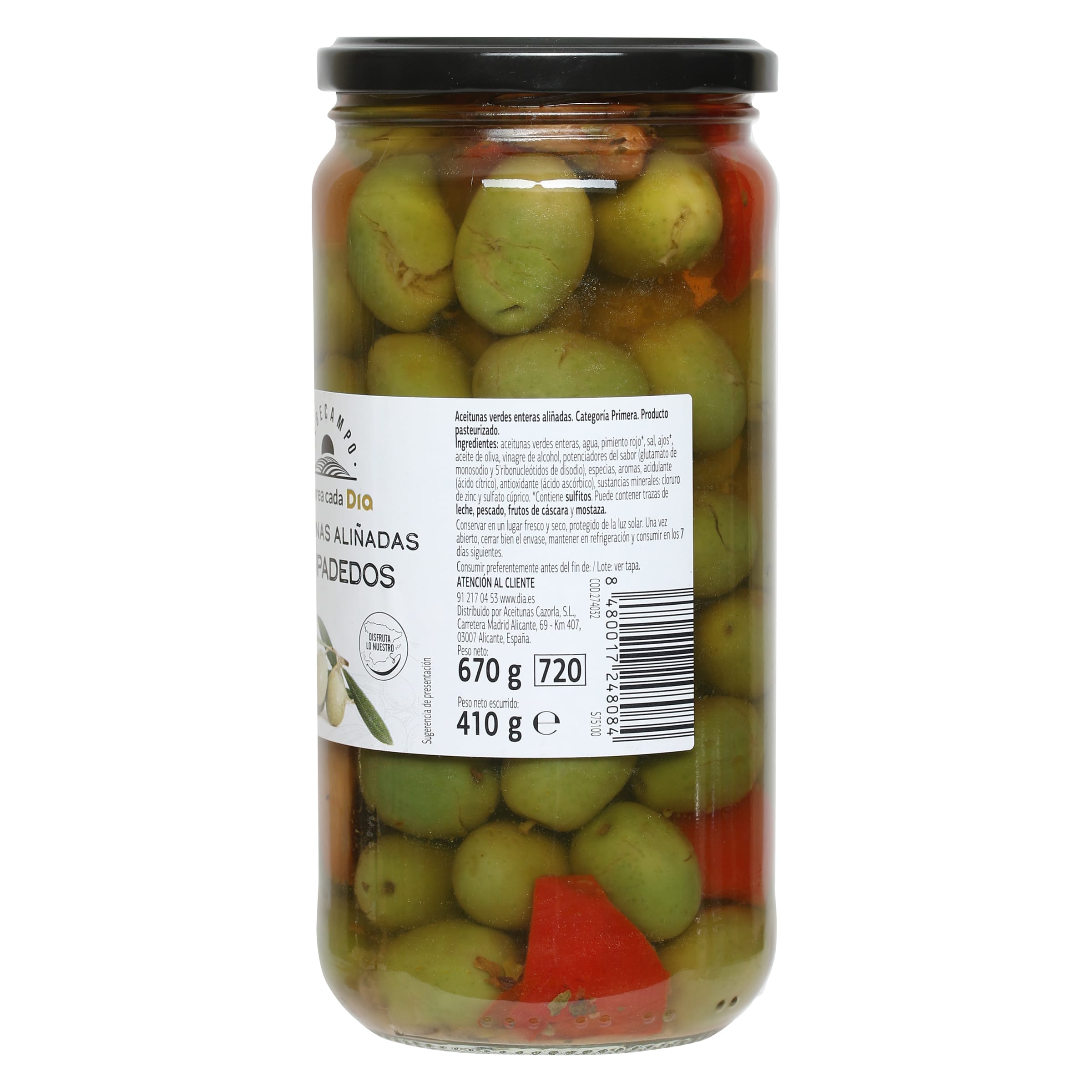 Aceitunas aliñadas chupadedos Dia Vegecampo 410 g