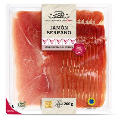 Jamón Serrano Nuestra Alacena de Dia bandeja 200 g-0