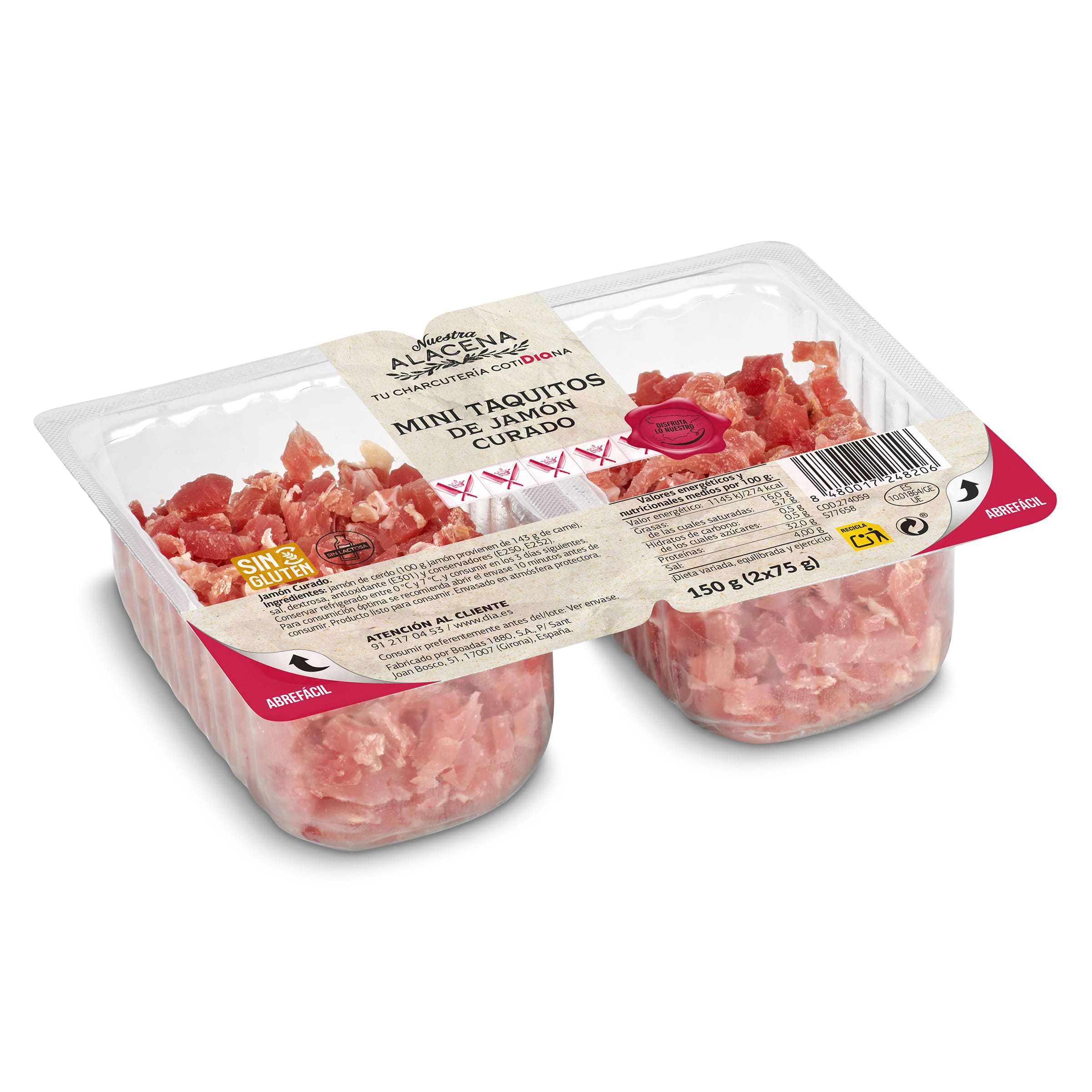 Mini taquitos de jamón curado Dia Nuestra Alacena 2 x 75 g
