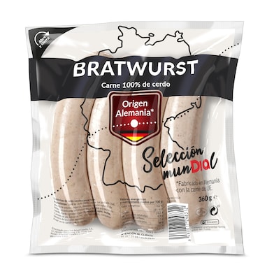 Salchichas cocidas bratwurst Selección Mundial de Dia bolsa 360 g-0