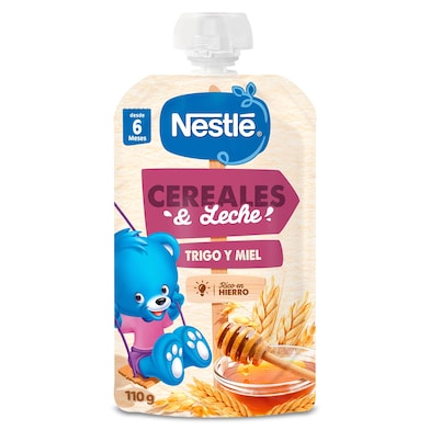 Papilla de cereales y leche con trigo y miel Nestlé bolsa 110 g-0