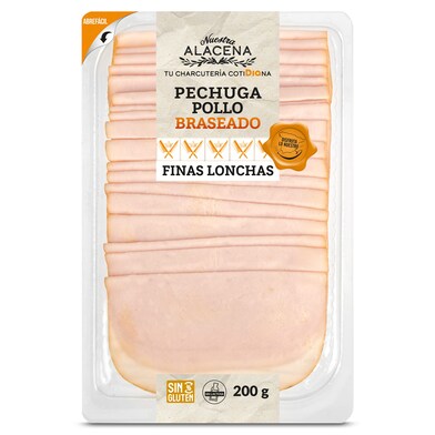 Pechuga de pollo braseado Nuestra Alacena sobre 200 g-0